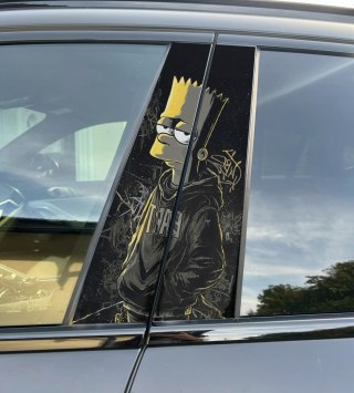 Naklejka na słupek auta BART Simpson Folia Premium GRATIS