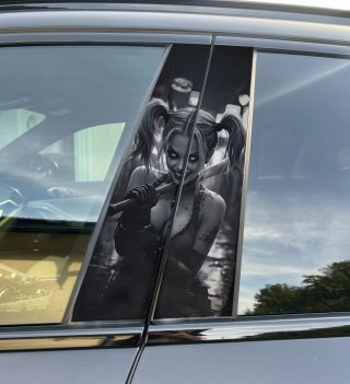 Naklejka na słupek auta Harley Quinn 4 Folia Premium GRATIS