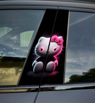 Naklejka na słupek auta Hello Kitty Folia Premium GRATIS