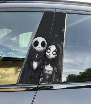 Naklejka na słupek auta Jack and Sally Folia Premium GRATIS
