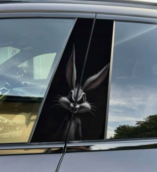 Naklejka na słupek auta Królik Bugs Folia Premium GRATIS