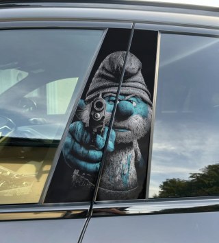 Naklejka na słupek auta Papa Smerf Folia Premium GRATIS