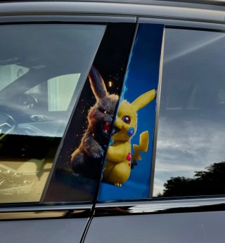 Naklejka na słupek auta Pikachu 2 Folia Premium GRATIS