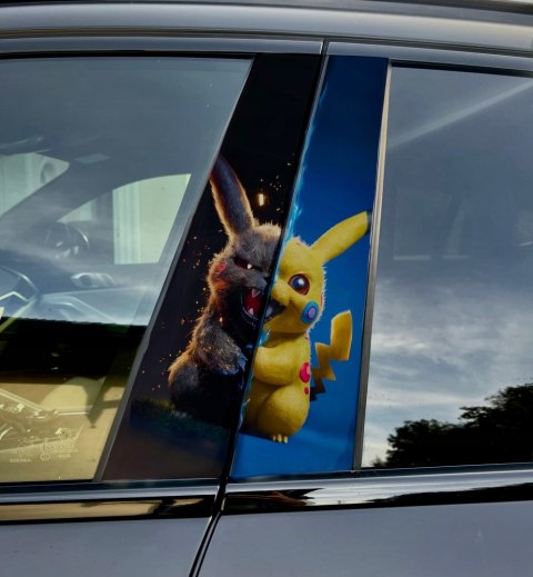 Naklejka na słupek auta Pikachu 2 Folia Premium GRATIS