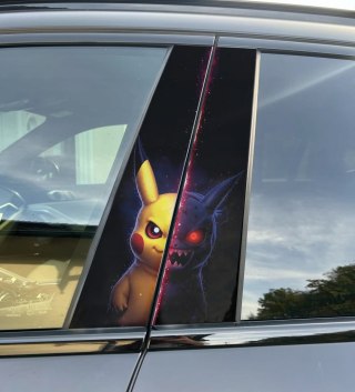 Naklejka na słupek auta Pikachu Folia Premium GRATIS