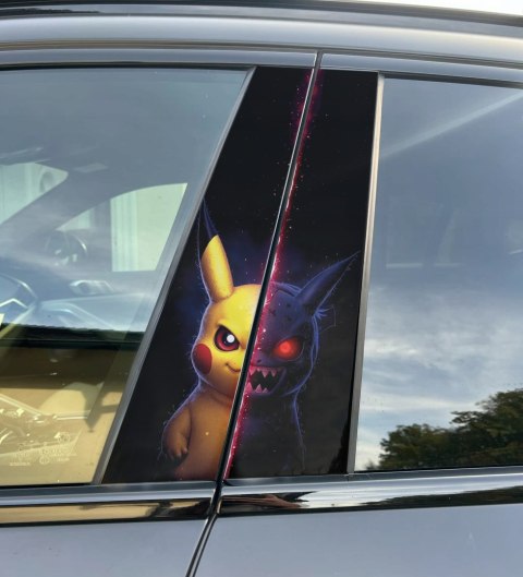 Naklejka na słupek auta Pikachu Folia Premium GRATIS