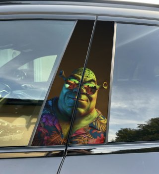 Naklejka na słupek auta Shrek Vice Folia Premium GRATIS