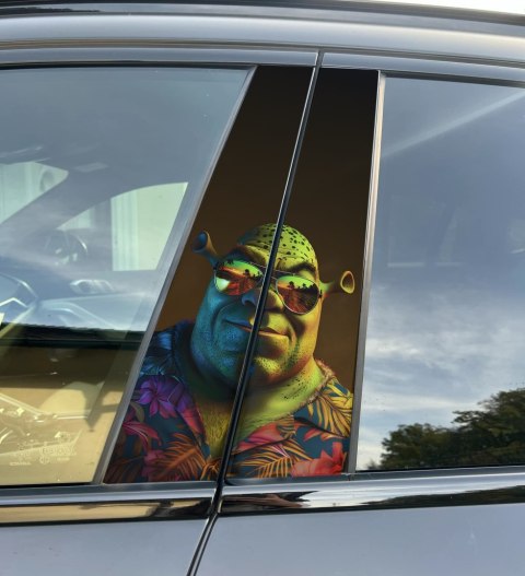 Naklejka na słupek auta Shrek Vice Folia Premium GRATIS