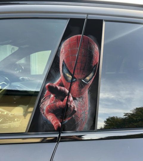 Naklejka na słupek auta Spiderman Folia Premium GRATIS
