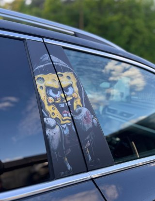 Naklejka na słupek auta Spongebob Folia Premium GRATIS