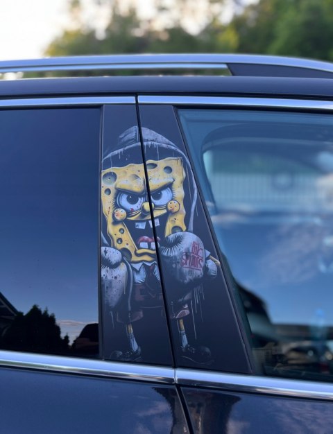 Naklejka na słupek auta Spongebob Folia Premium GRATIS