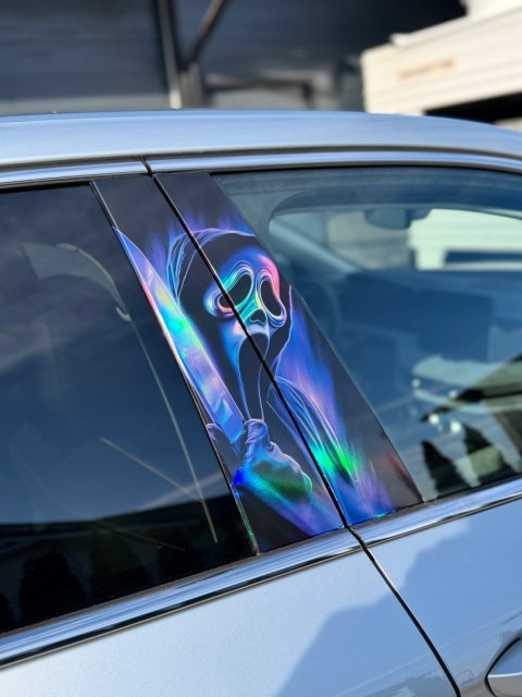 Ghostface Krzyk Holograficzna Naklejka na słupek Seria limitowana 50szt
