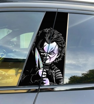 Lalka Chucky Holograficzna Naklejka na słupek auta Seria limitowana 50szt