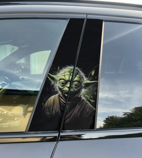 Naklejka na słupek auta Baby Yoda Tuning Folia Premium GRATIS