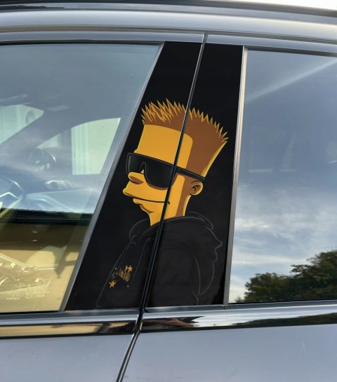 Naklejka na słupek auta Bart Simpson Folia Premium GRATIS