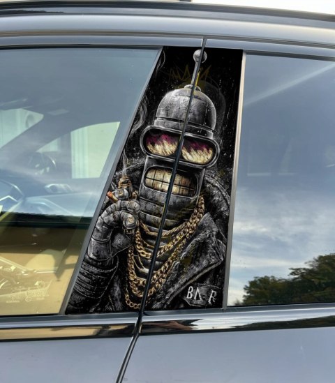 Naklejka na słupek auta Bender Futurama Tuning Folia Premium GRATIS