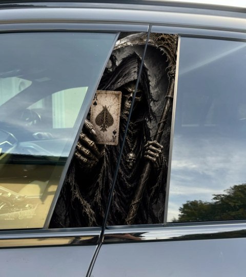 Naklejka na słupek auta Grim Repaer Folia Premium GRATIS
